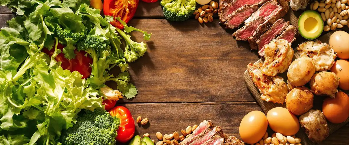 warzywa, jajka, mięso (dieta niskowęglowodanowa)